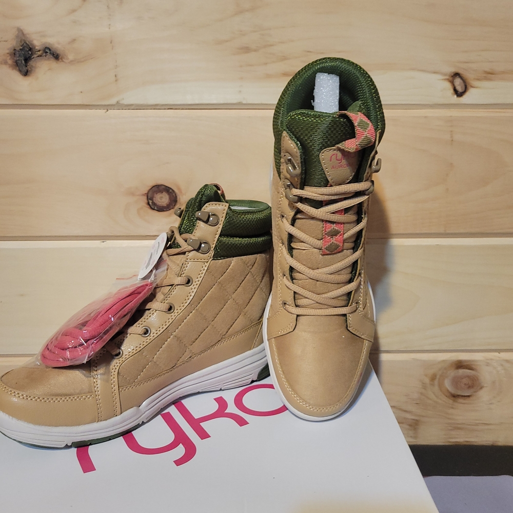 Ryka Women's Sneakers in Tan and Green